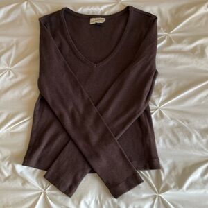 Women’s brown long sleeve v neck
